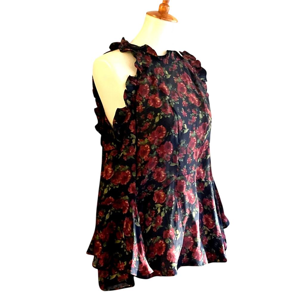 Iro 100% Silk Cold Shoulder Floral Blouse